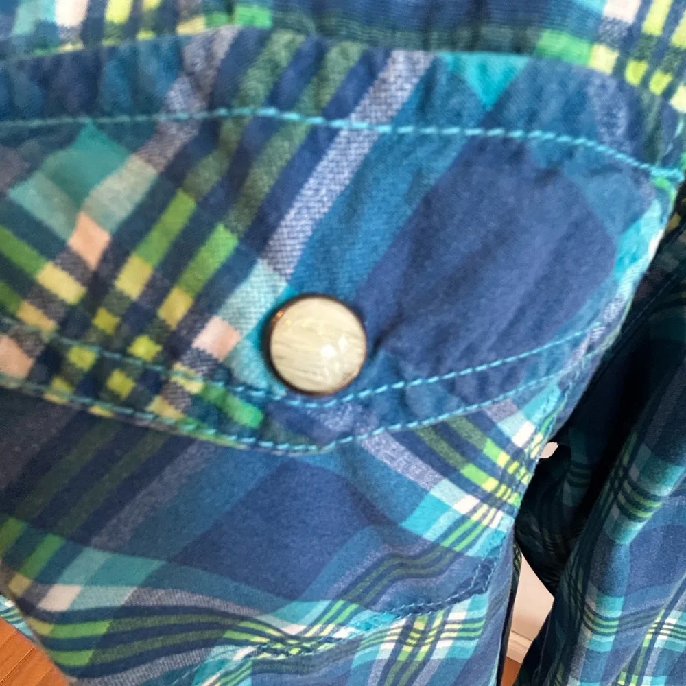 Original American Pearl Snap Blue Plaid Men's Shirt - Picture 3 of 9